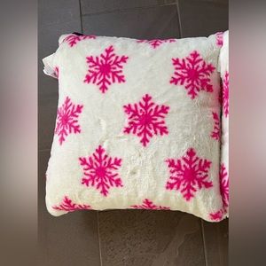 Rachel Zoe pink snowflake pillows